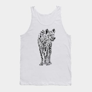 Spotted Hyena in Graphic Black and White Tank Top